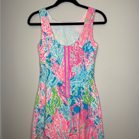 Lilly Pulitzer Blue and Pink Scoop Neck Sundress - Picture 5 of 8